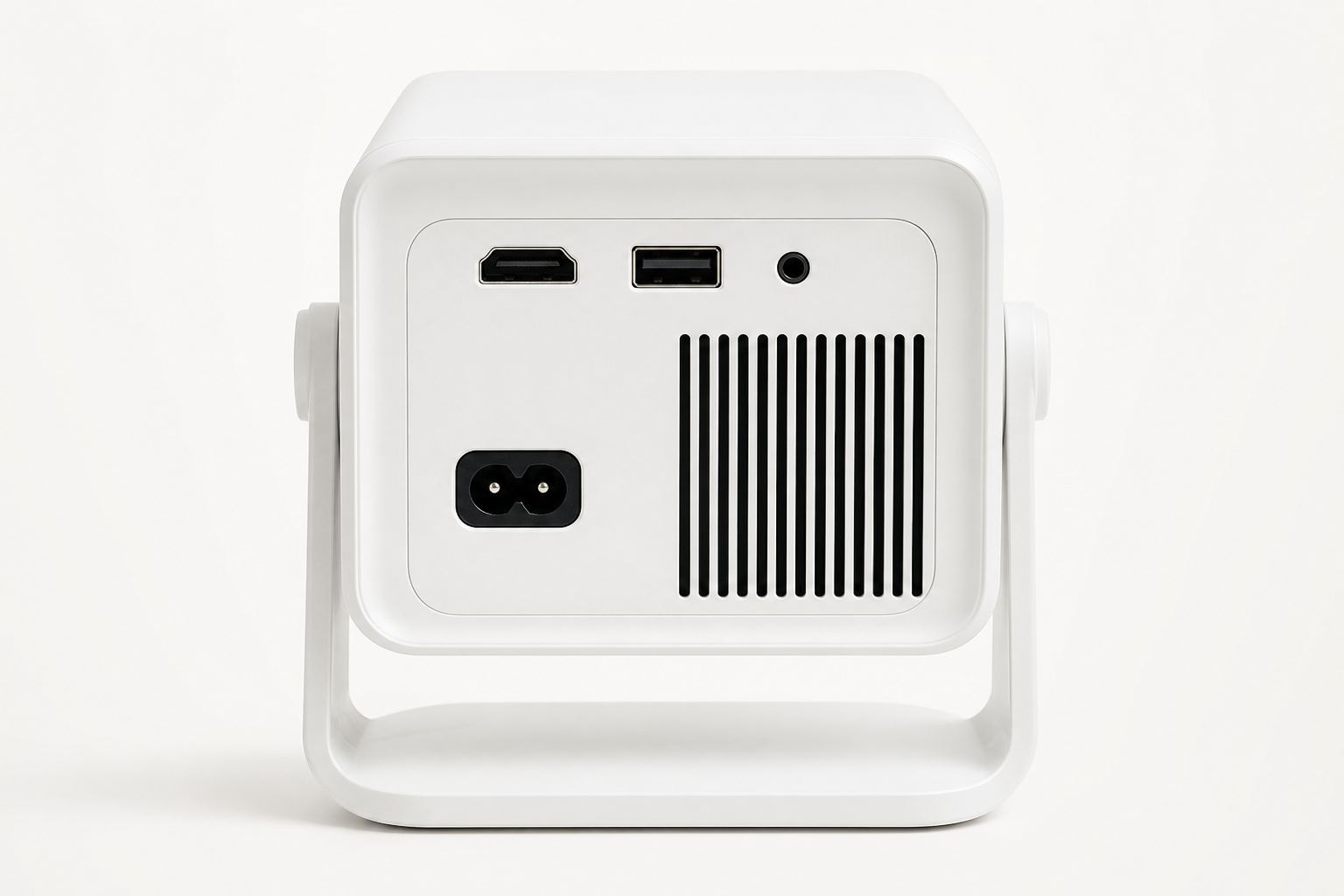 CineHaus Aether rear ports — HDMI, USB, and power