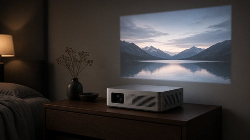 Horizon 1080p smart projector in a bedroom