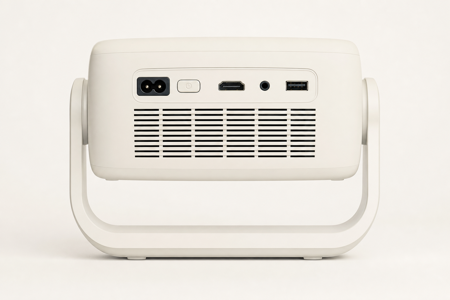 CineHaus Luma rear ports — HDMI, USB, AUX, and power